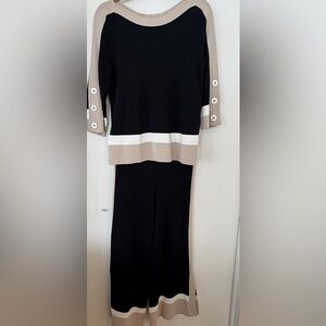 Joseph Ribcoff Elegant Black and Tan Women's Two Piece outfit. Size M.